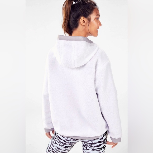 FABLETICS Reversable White Polar Fleece Jacket Woman Size S - Picture 2 of 7